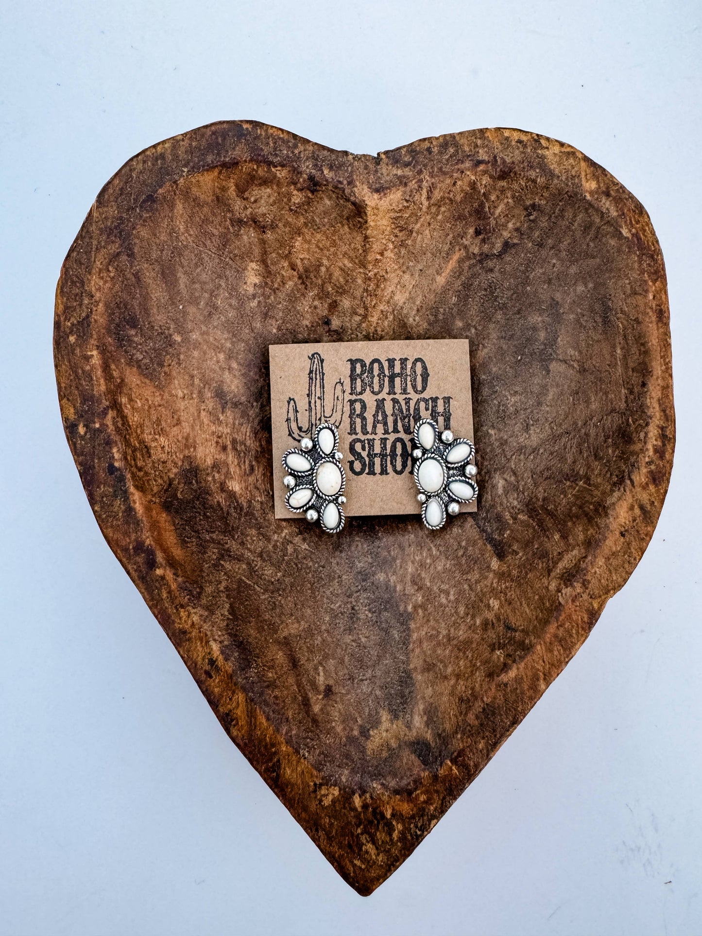 Oval Stone Stud Earrings