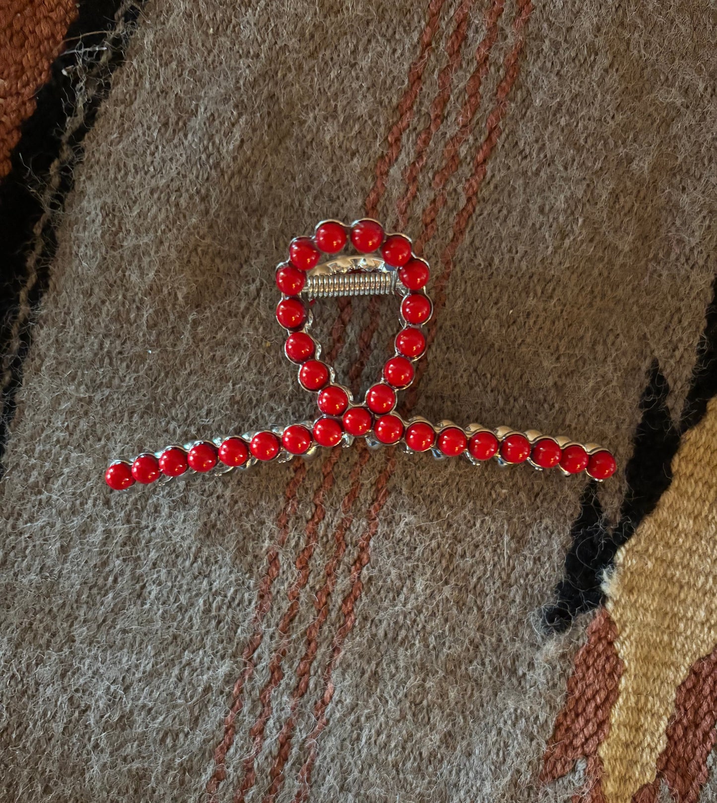 Red Stone Claw Clip