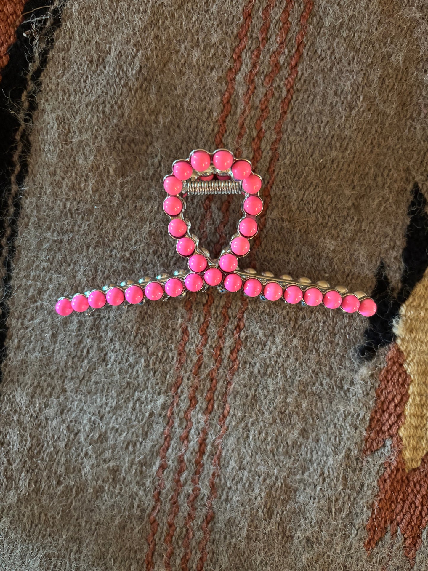Pink Stone Claw Clips