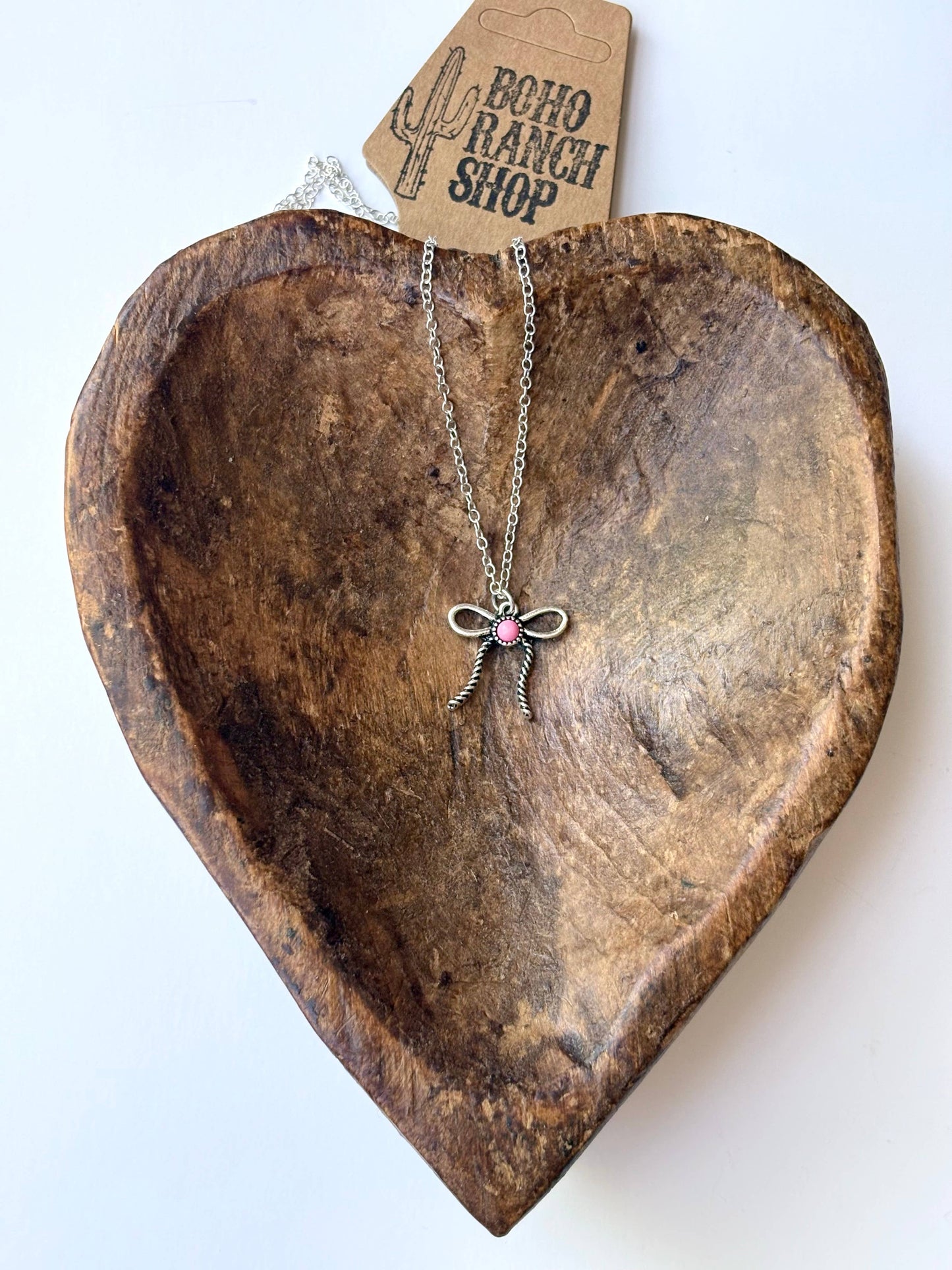 Coquette Bow Pendant Chain Necklace