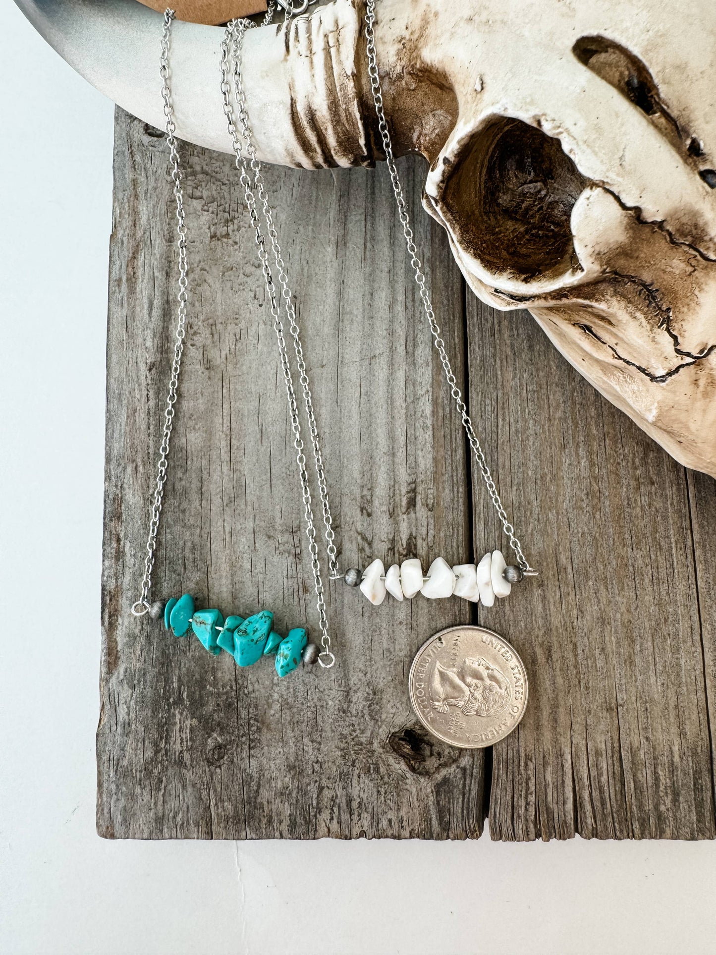 Bar Chip Stone Necklace -