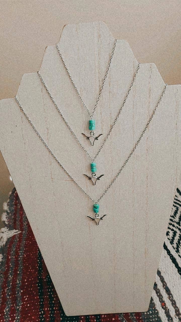 Turquoise Steer Necklace