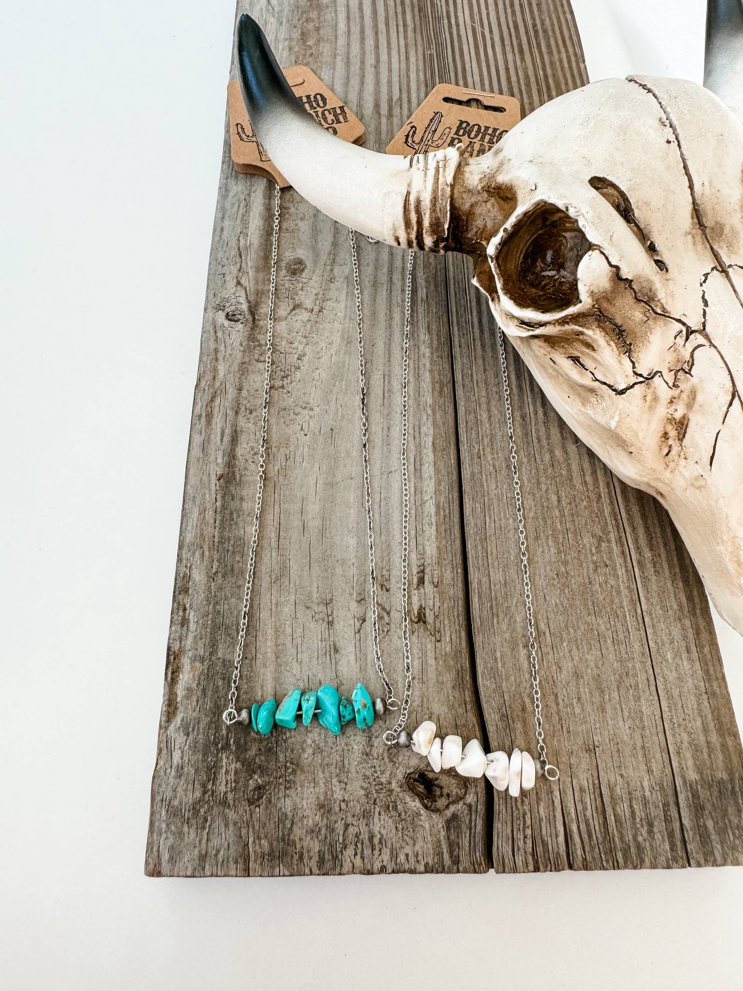 Bar Chip Stone Necklace -