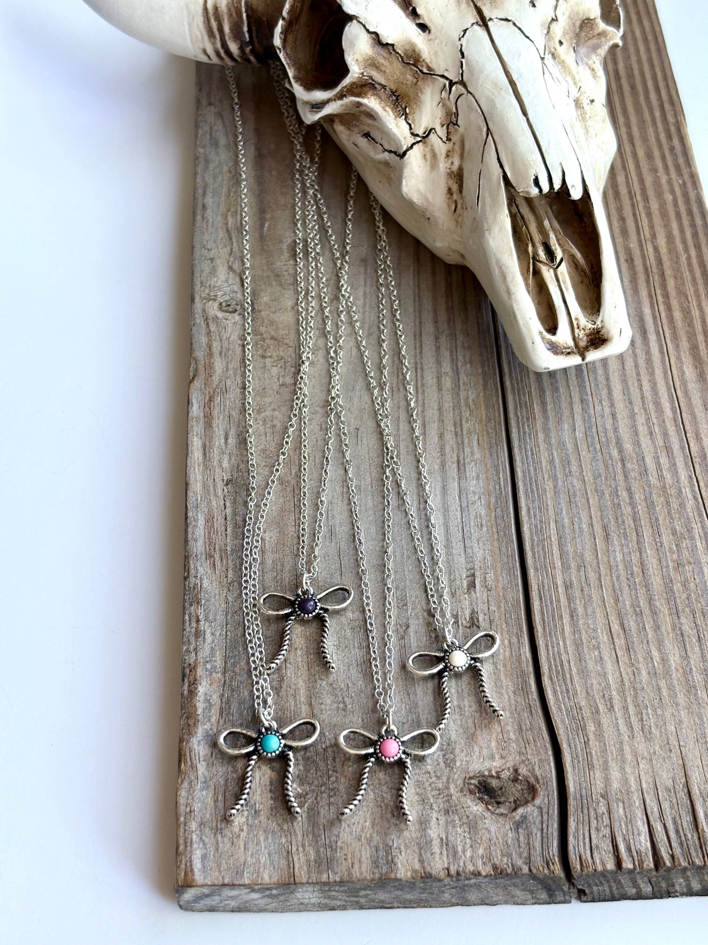Coquette Bow Pendant Chain Necklace