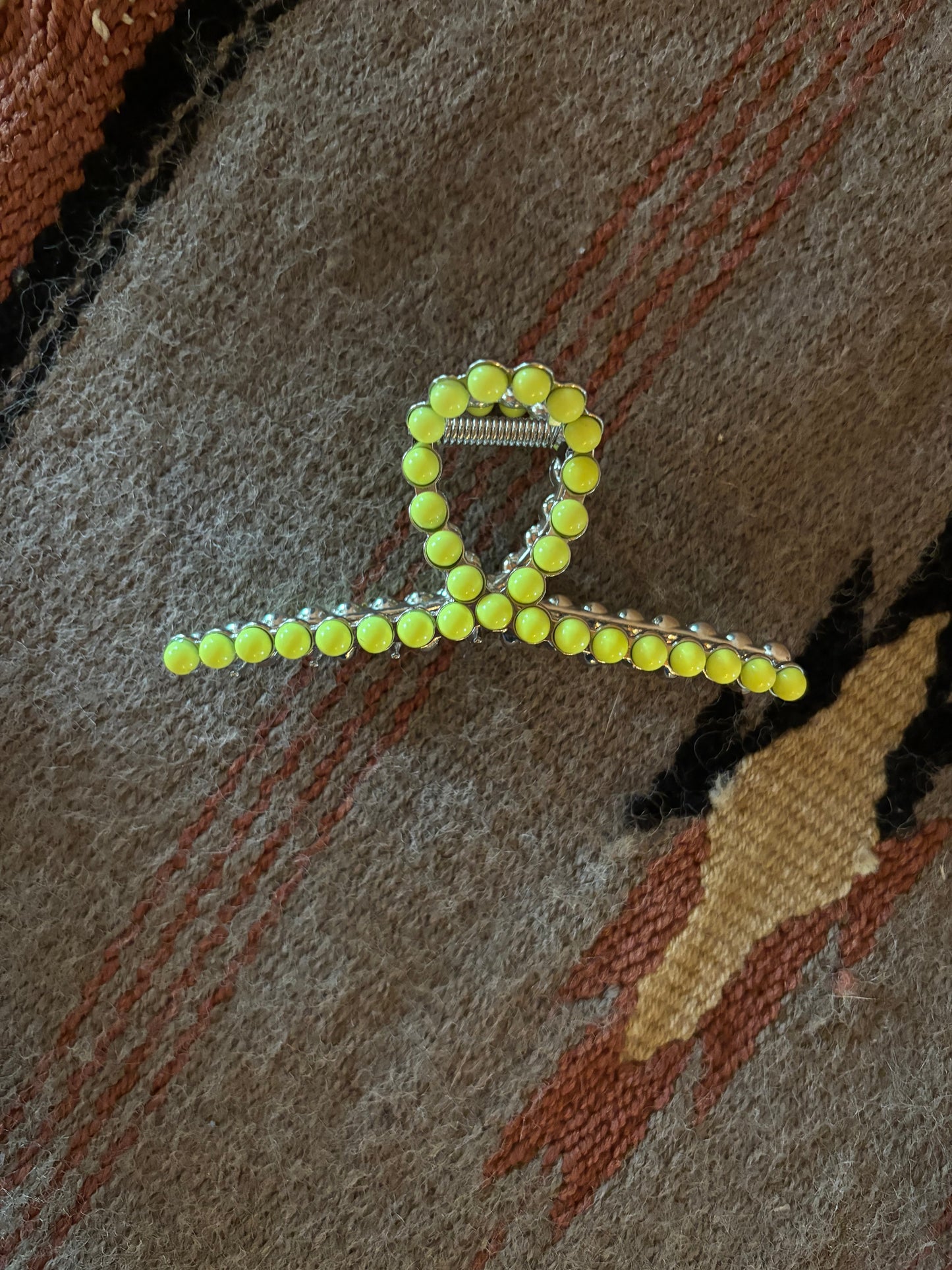Yellow Stone Claw Clip