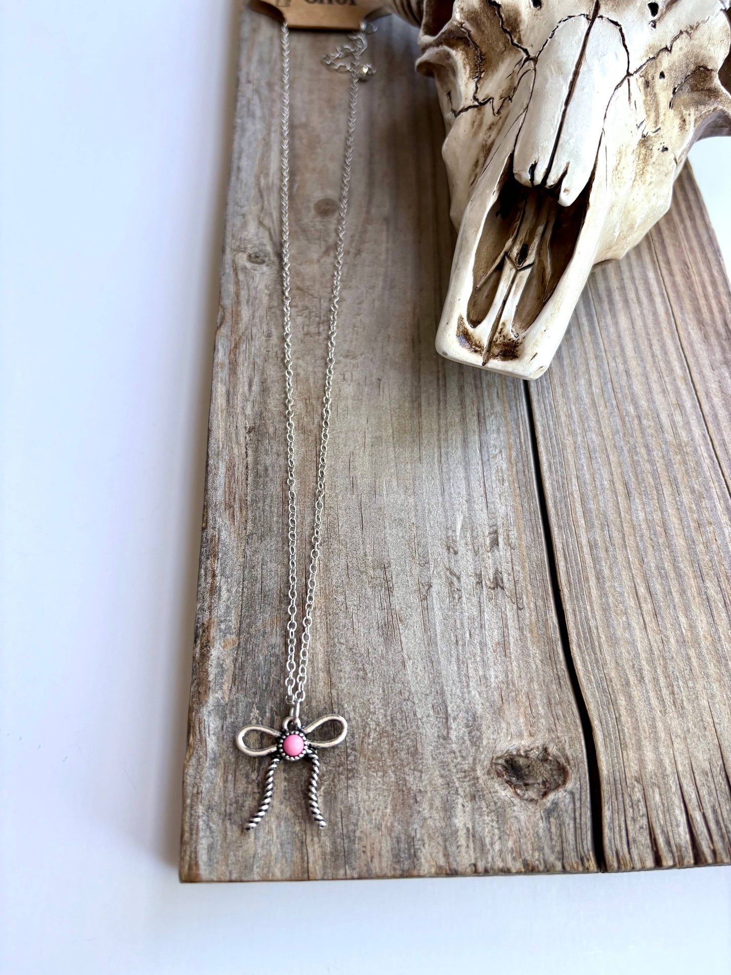 Coquette Bow Pendant Chain Necklace