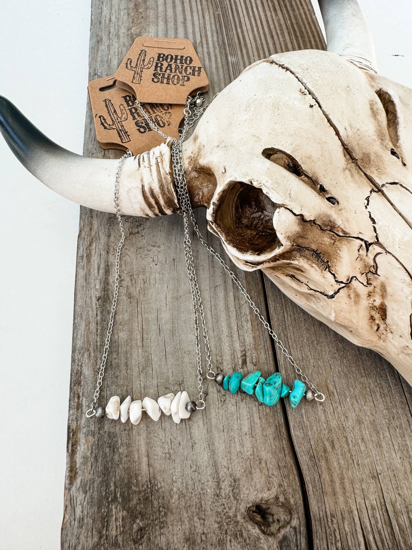 Bar Chip Stone Necklace -
