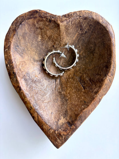 Studded Open Hoop Earrings