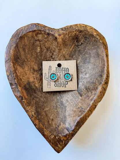 Flower Round Stud Earrings