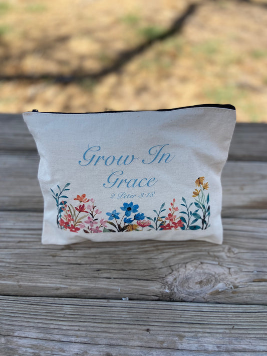 Canvas Cosmetic Bag - Grow in Grace