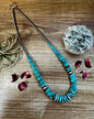 22 inch graduated turquoise necklace with Sterling silver pearls