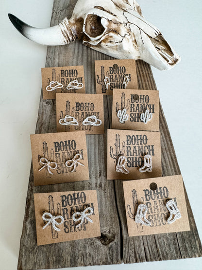 Cut Out Paved Stud Earrings