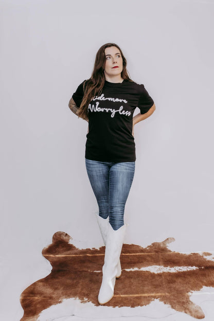 MK389 Tinsel Worry Less SL Tee - Black