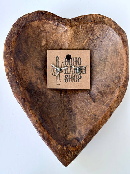 Dainty Longhorn Skull Stud Earrings