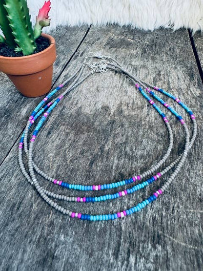Beaded Choker/Seed Bead Choker/Small Choker/Western Choker