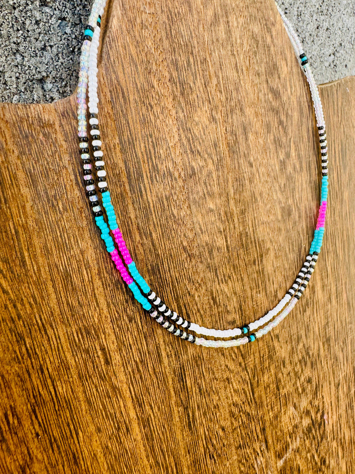90s Neon Choker/Seed Bead Choker/Small Choker/Western