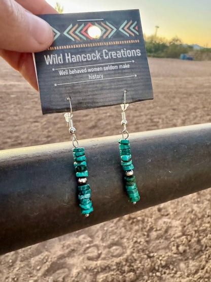 Real Turquoise Earrings/Navajo Pearl Earrings/Western Style