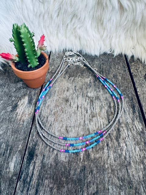 Beaded Choker/Seed Bead Choker/Small Choker/Western Choker