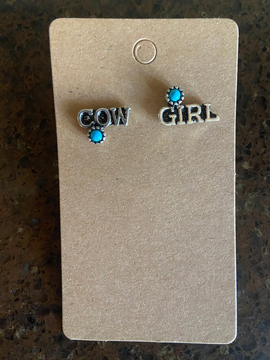 Cow Girl Stud Earrings