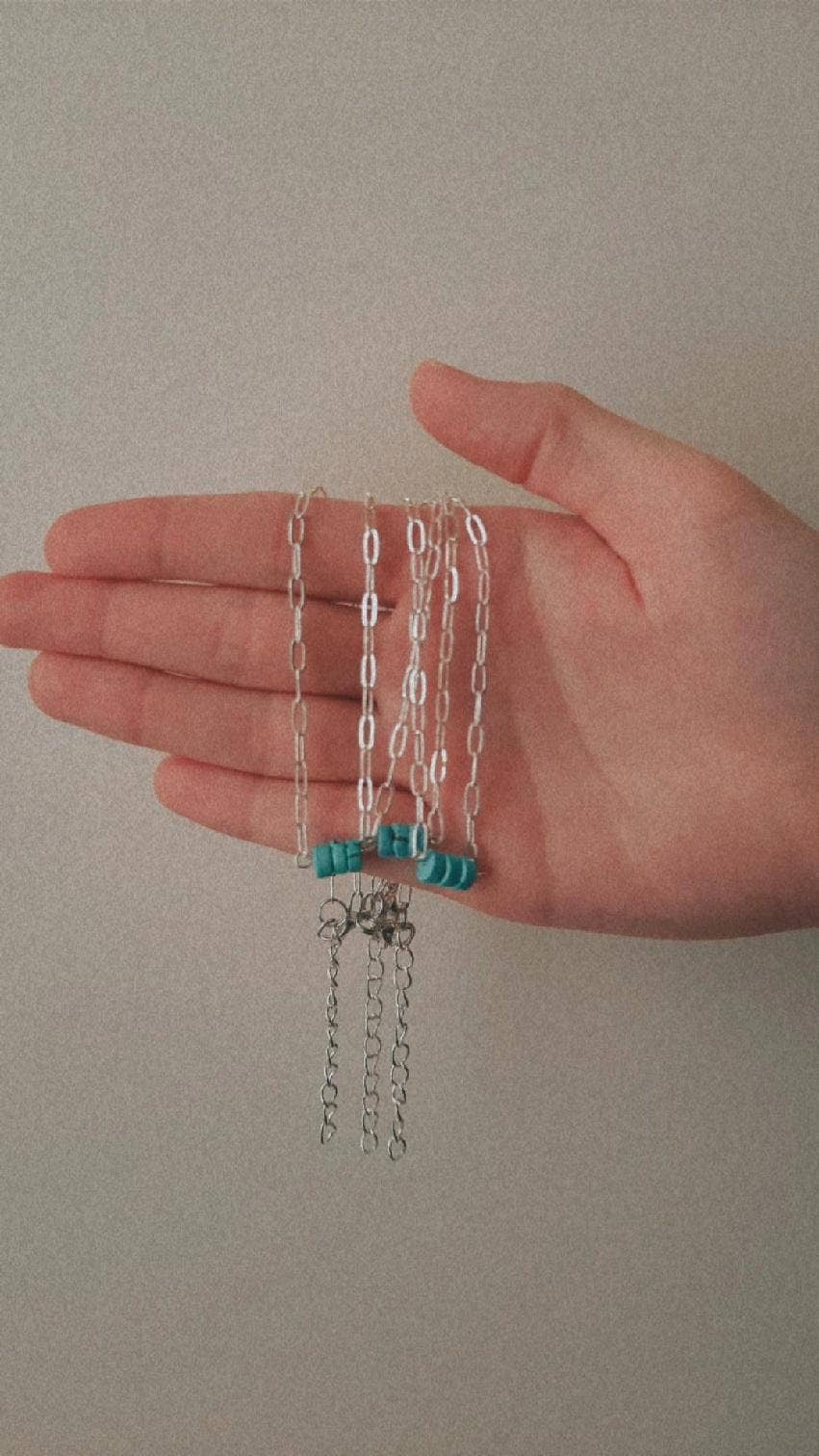 Turquoise Paperclip Choker