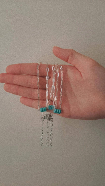Turquoise Paperclip Choker