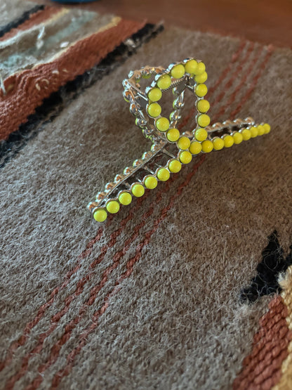 Yellow Stone Claw Clip