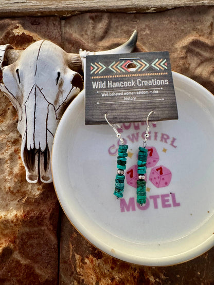 Real Turquoise Earrings/Navajo Pearl Earrings/Western Style