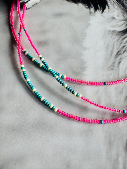 Beaded Choker/Neon Choker/Minimalism Choker/Layering