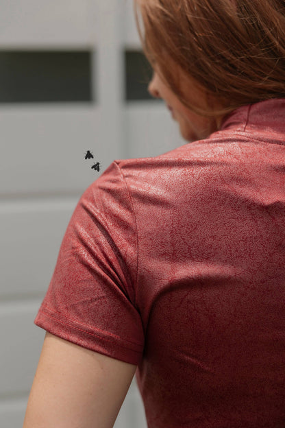 LEATHER FEELZ TOP *BURGUNDY