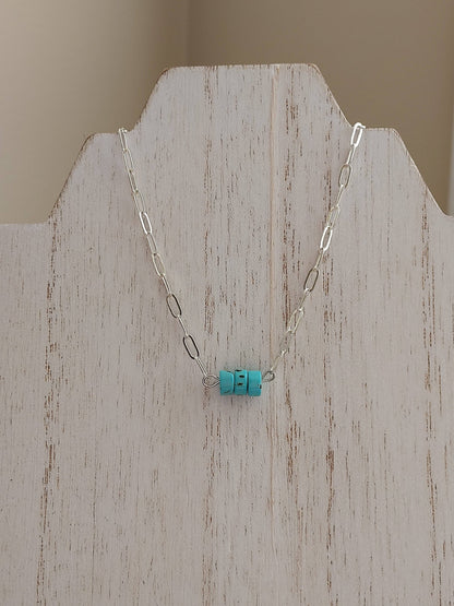 Turquoise Paperclip Choker