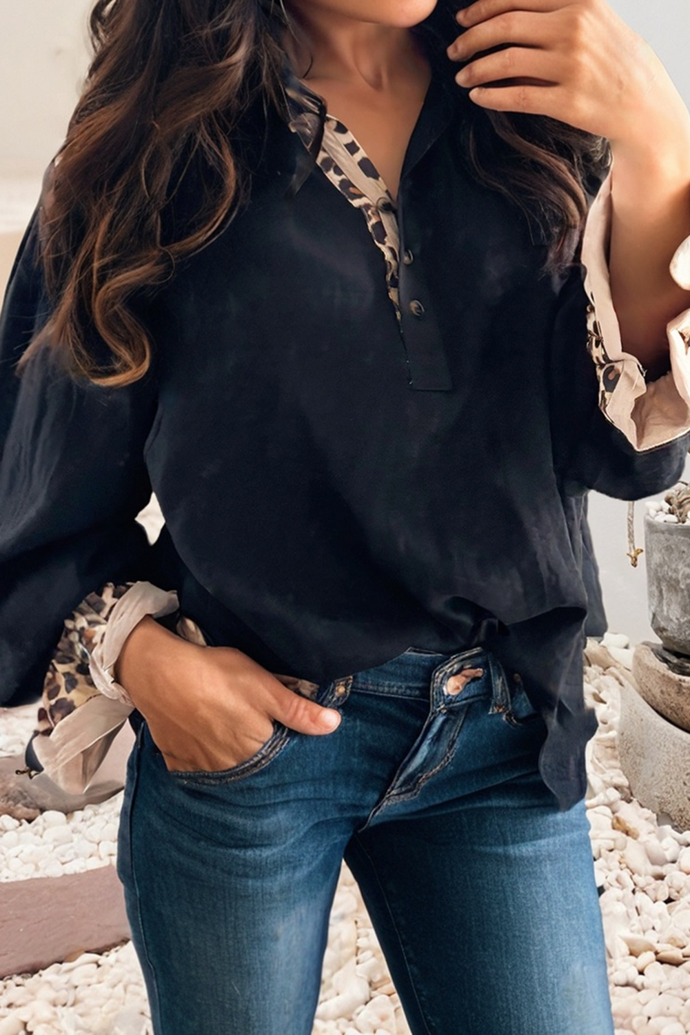 LDC Black Leopard Top