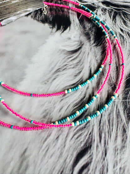 Beaded Choker/Neon Choker/Minimalism Choker/Layering