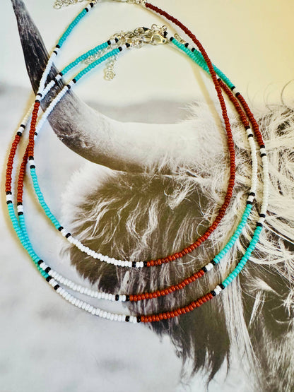 Western Seed Bead Choker/ Boho Choker/ Small Choker