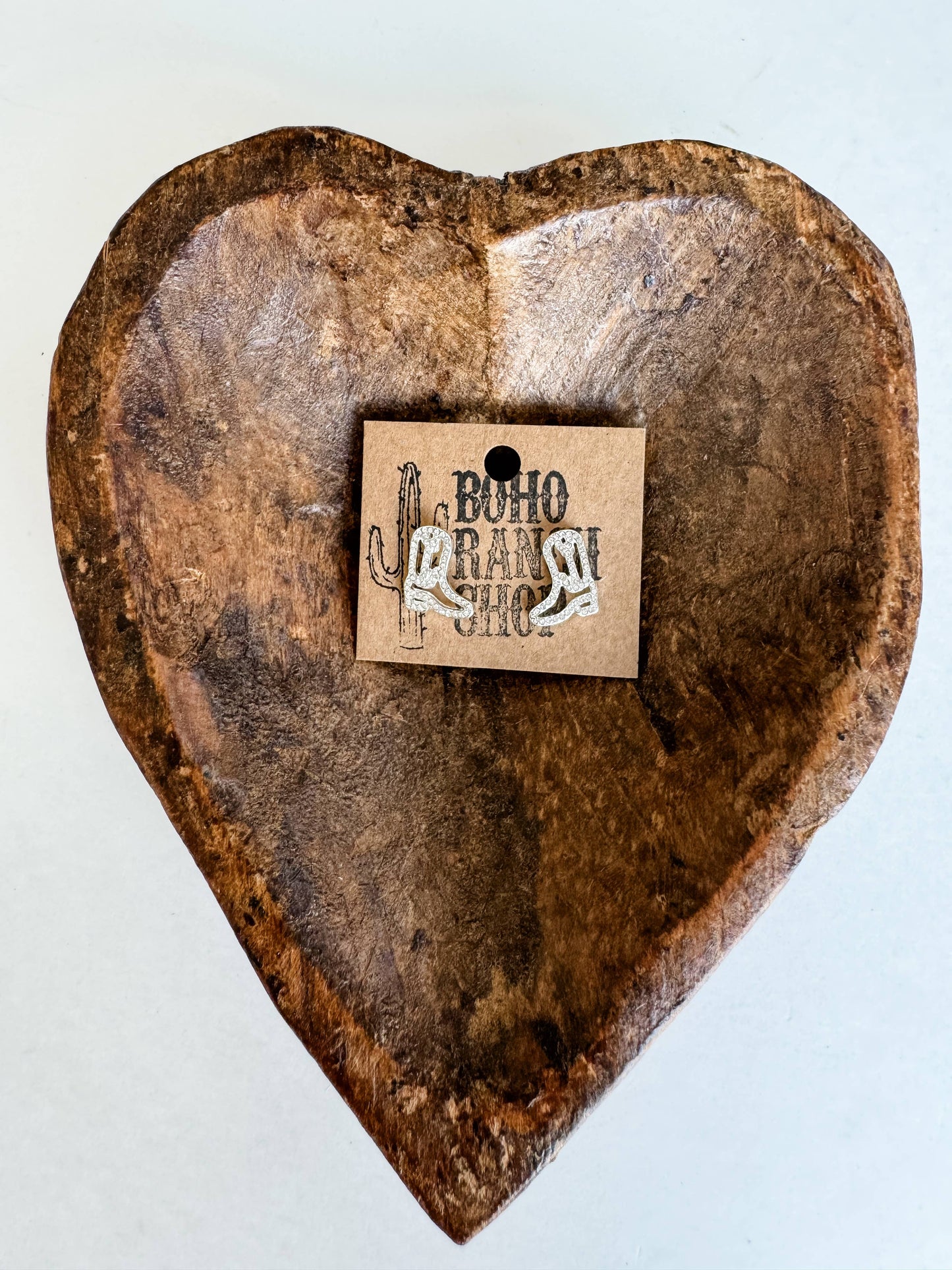 Cut Out Paved Stud Earrings