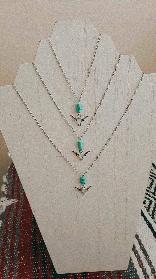 Turquoise Steer Necklace