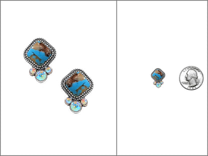 Diamond Shape Stone Stud Earrings