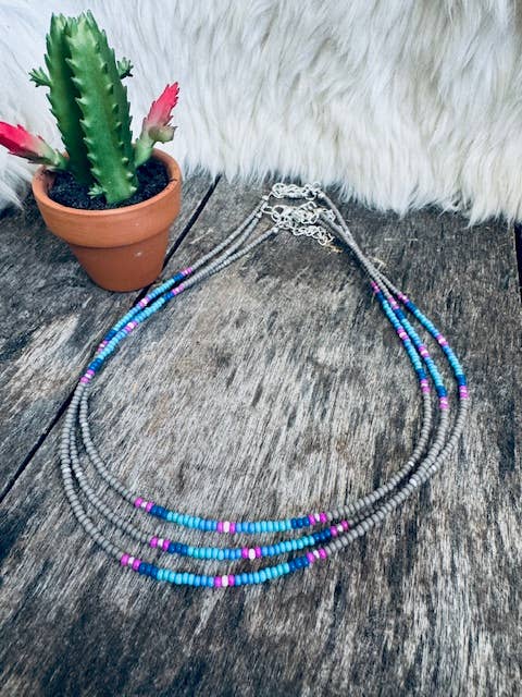 Beaded Choker/Seed Bead Choker/Small Choker/Western Choker