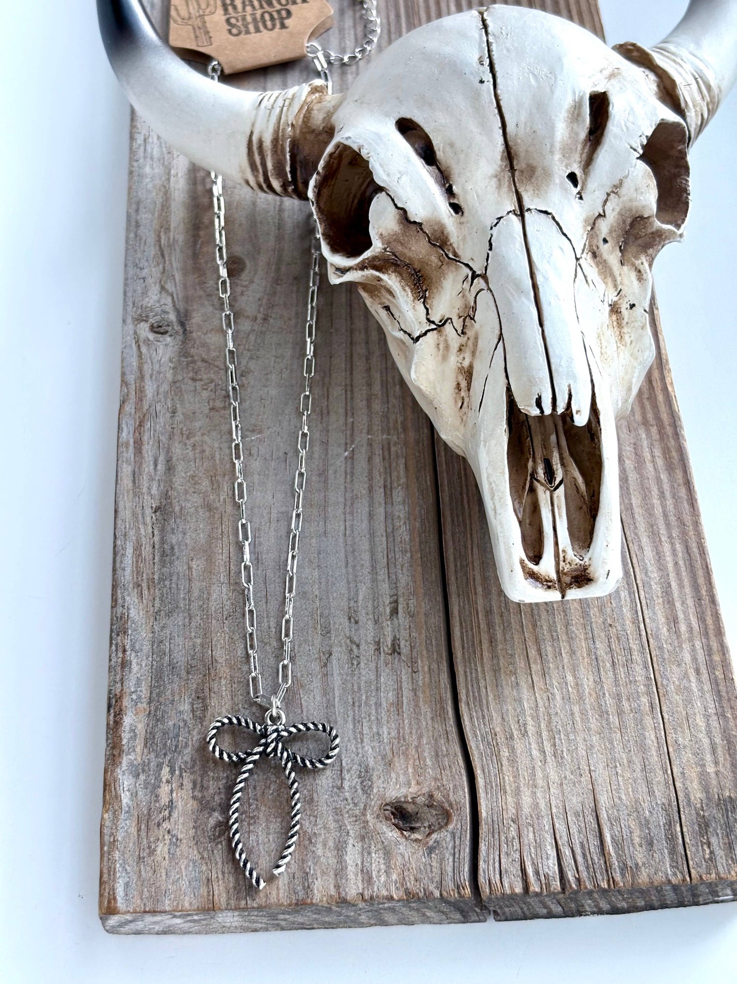 Coquette Bow, Ribbon Pendant Chain Necklace