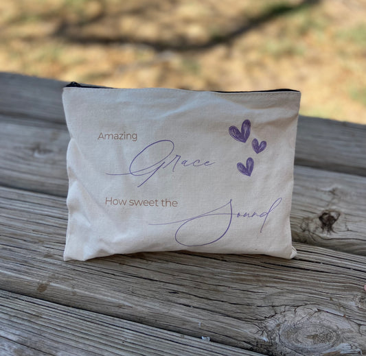 Canvas Cosmetic Bag - Amazing Grace