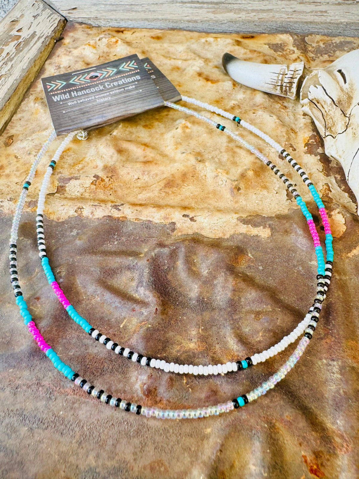 90s Neon Choker/Seed Bead Choker/Small Choker/Western