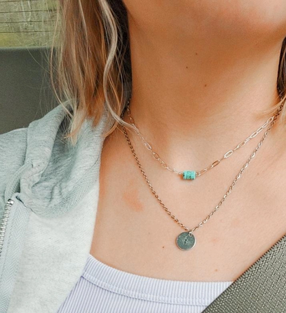 Turquoise Paperclip Choker