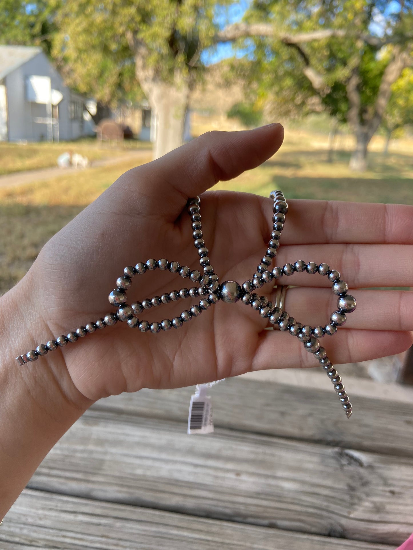 Sterling Silver Bow Necklace