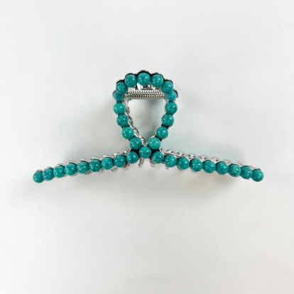 Turquoise Metal Claw Clip