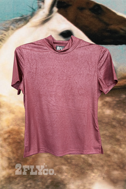 LEATHER FEELZ TOP *BURGUNDY