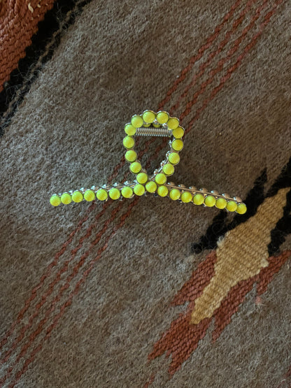 Yellow Stone Claw Clip