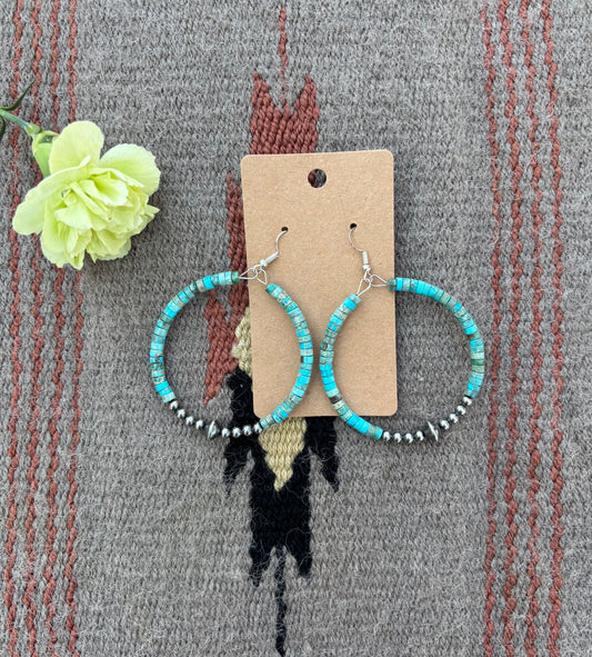 Hoop Earrings with Sterling Silver Pearls