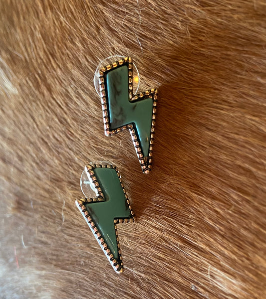 Thunder Bolt Stud Earrings