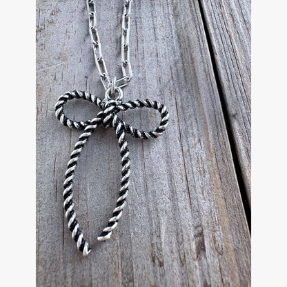 Coquette Bow, Ribbon Pendant Chain Necklace
