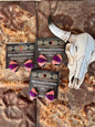 Western Inlay Coral Stud Earrings