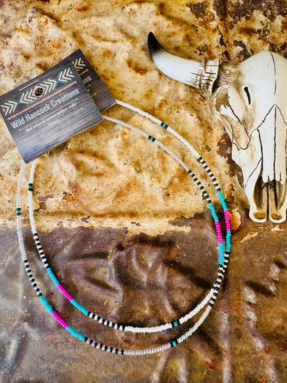 90s Neon Choker/Seed Bead Choker/Small Choker/Western